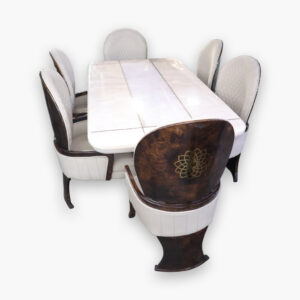 Luxury 6-Seater Dining Table Set with Marble Top