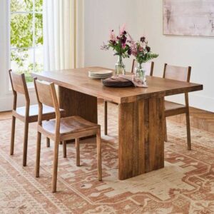 Solid Wood 6 Seater Dining Table Set | Modern Wooden Dining Set for Home & Dining Room